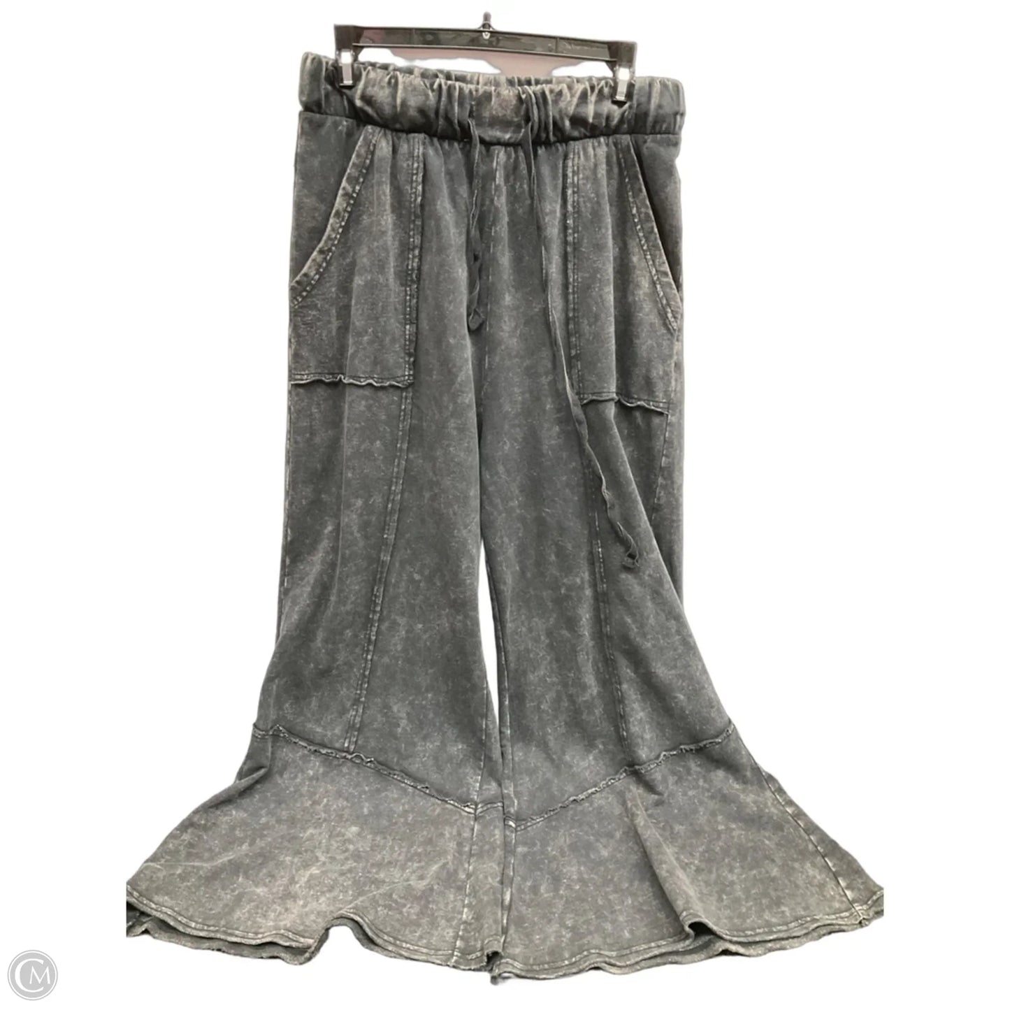 Pants Wide Leg By Zenana In Grey, Size: L