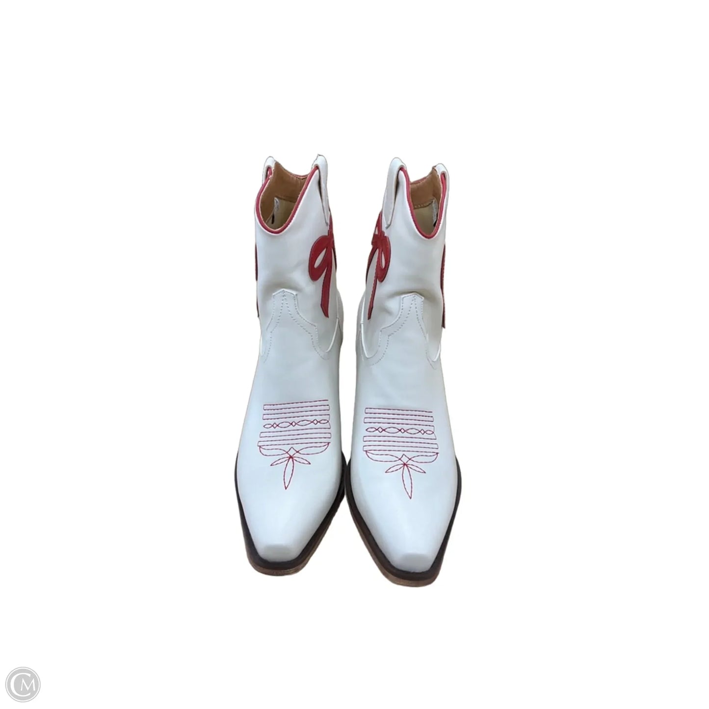 Boots Ankle Heels By Clothes Mentor In White, Size: 6.5