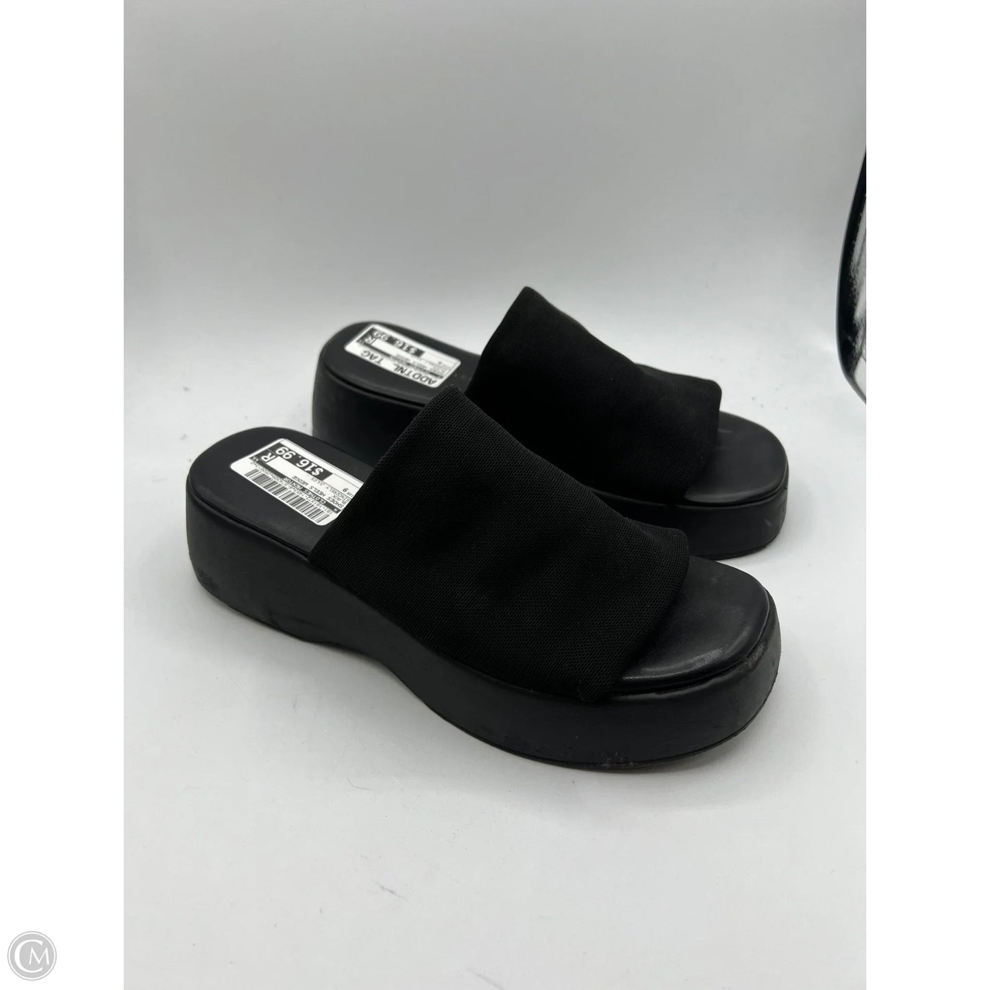 Sandals Heels Wedge By Clothes Mentor In Black, Size: 9