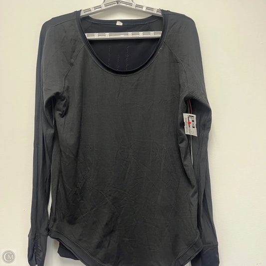 Athletic Top Long Sleeve Collar By Lululemon In Black, Size: 8