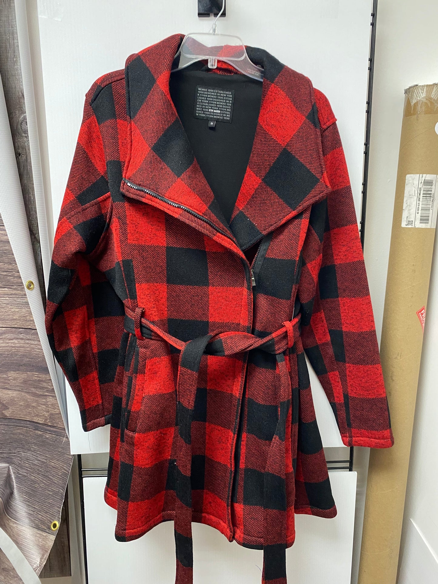 Coat Wool By Steve Madden In Plaid Pattern, Size: Xxl