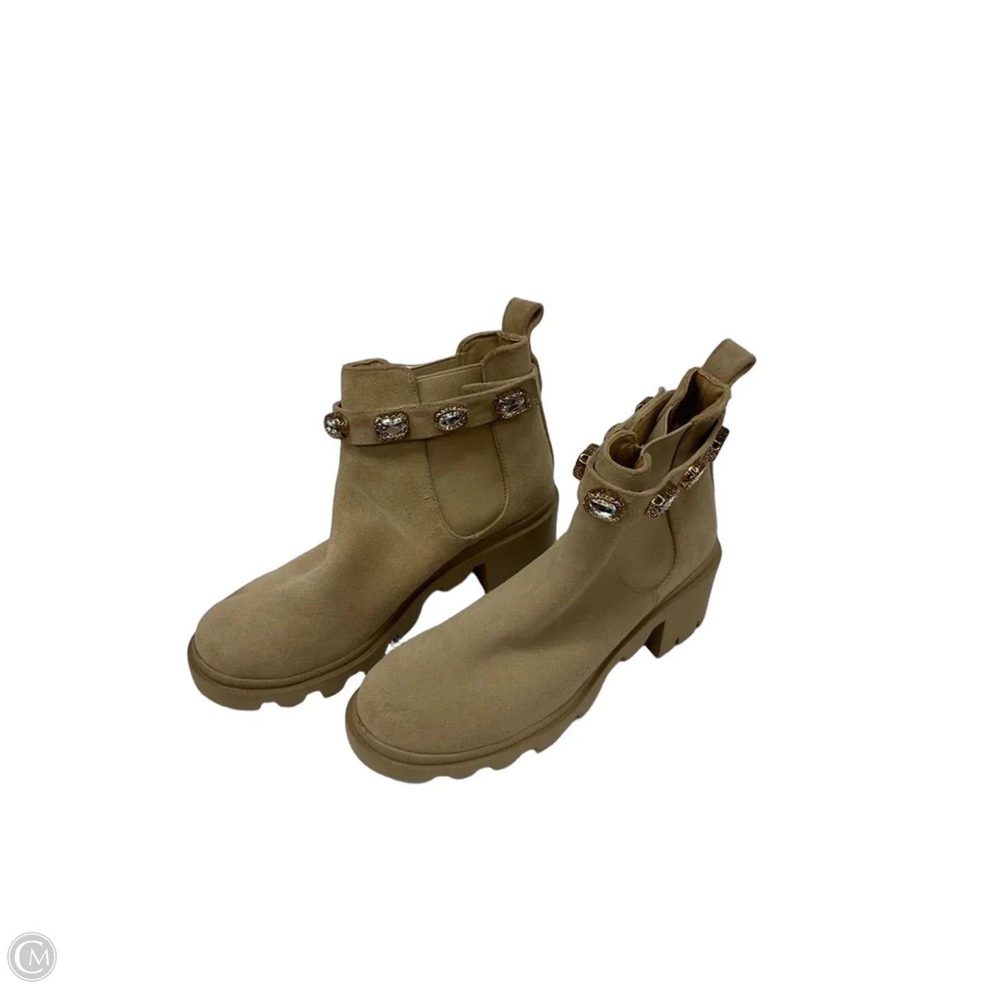 Boots Ankle Heels By Steve Madden In Beige, Size: 8