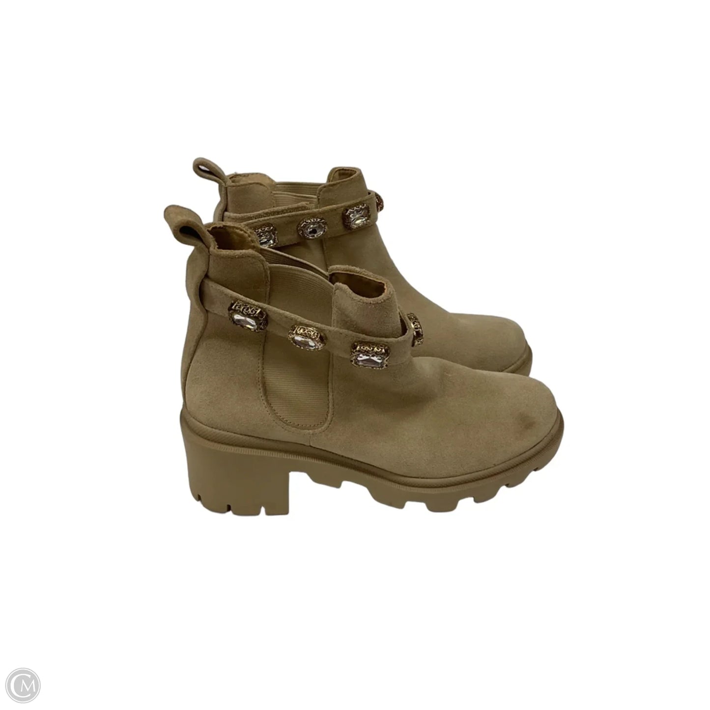 Boots Ankle Heels By Steve Madden In Beige, Size: 8