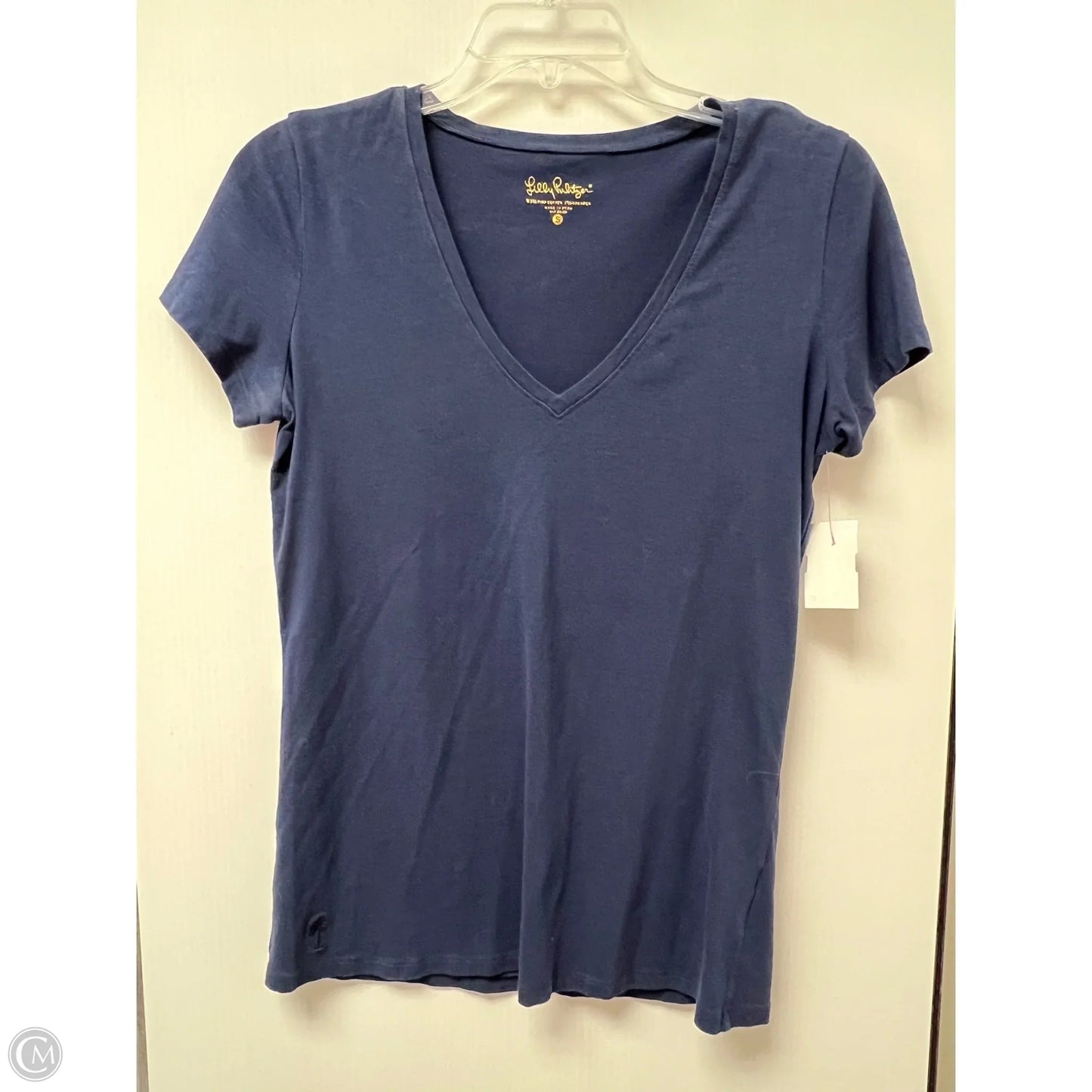 Top Short Sleeve Designer By Lilly Pulitzer In Navy, Size: S