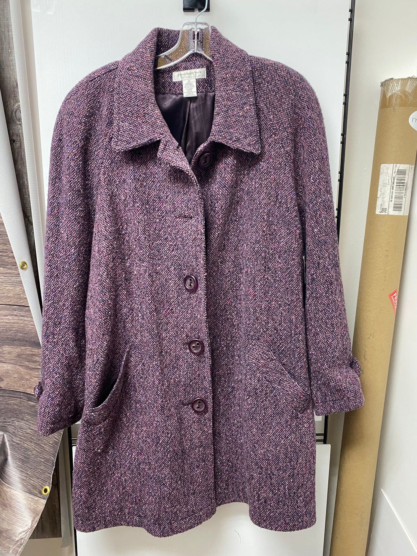 Coat Peacoat By Preston And New York In Mauve, Size: 2x