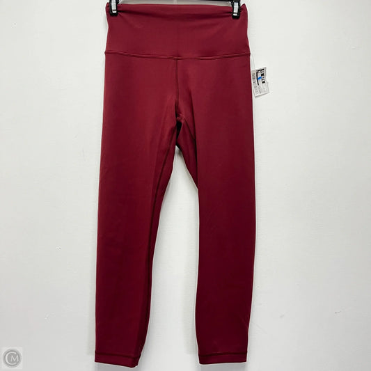 Athletic Leggings By Lululemon In Maroon, Size: S