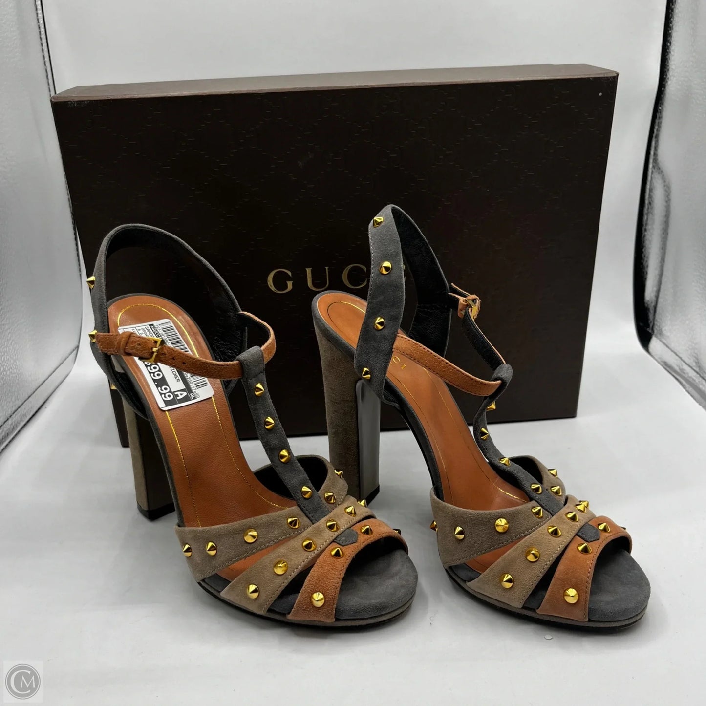 Sandals Luxury Designer By Gucci In Brown, Size: 6.5