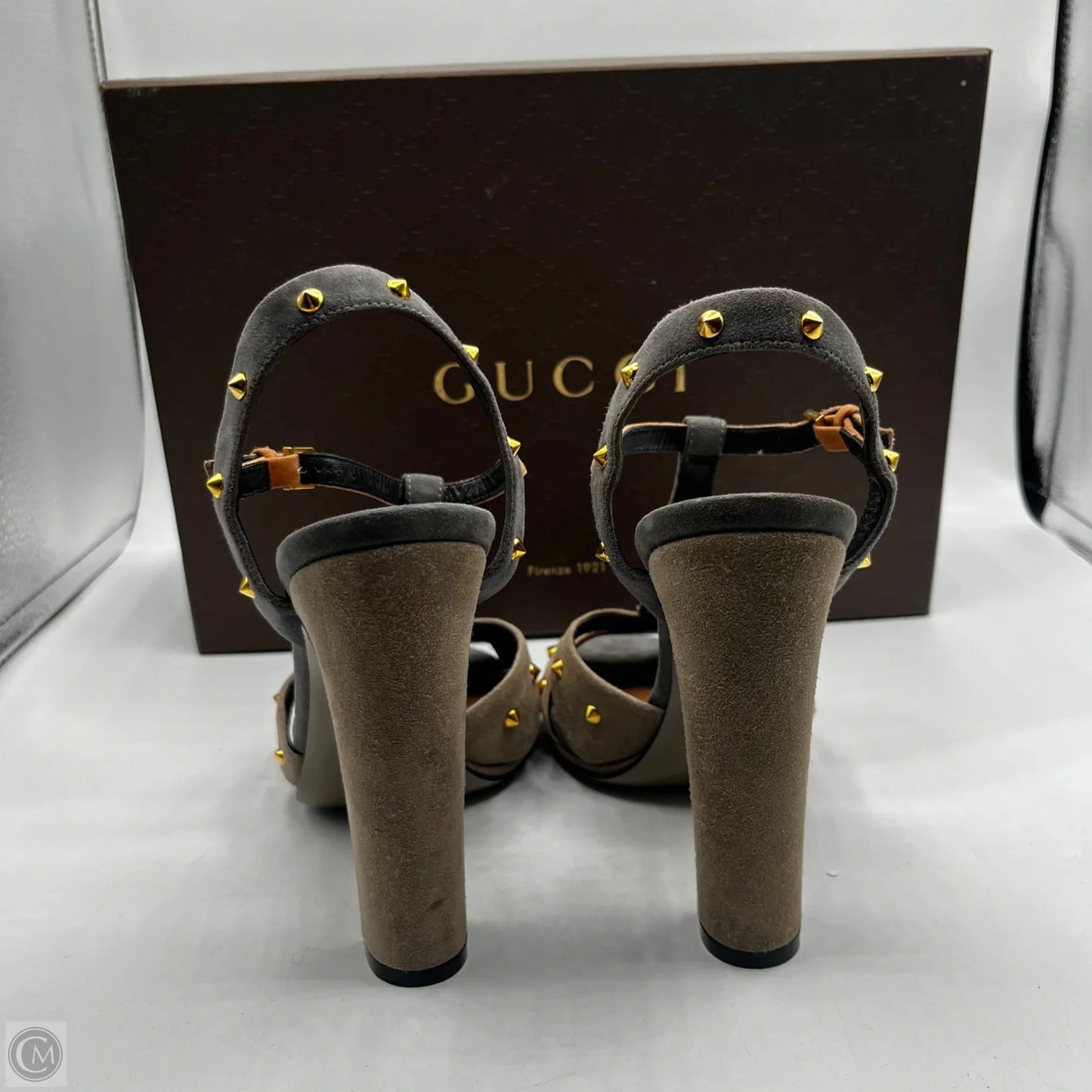 Sandals Luxury Designer By Gucci In Brown, Size: 6.5