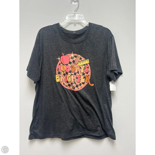 Top Short Sleeve By Clothes Mentor In Grey, Size: Xl