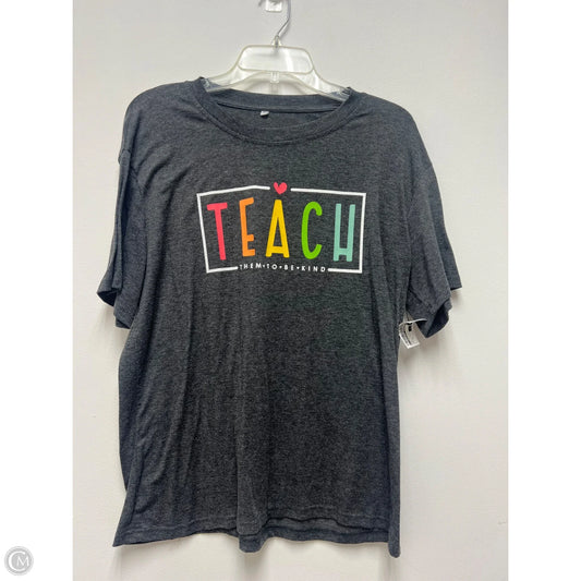 Top Short Sleeve By Clothes Mentor In Grey, Size: Xl