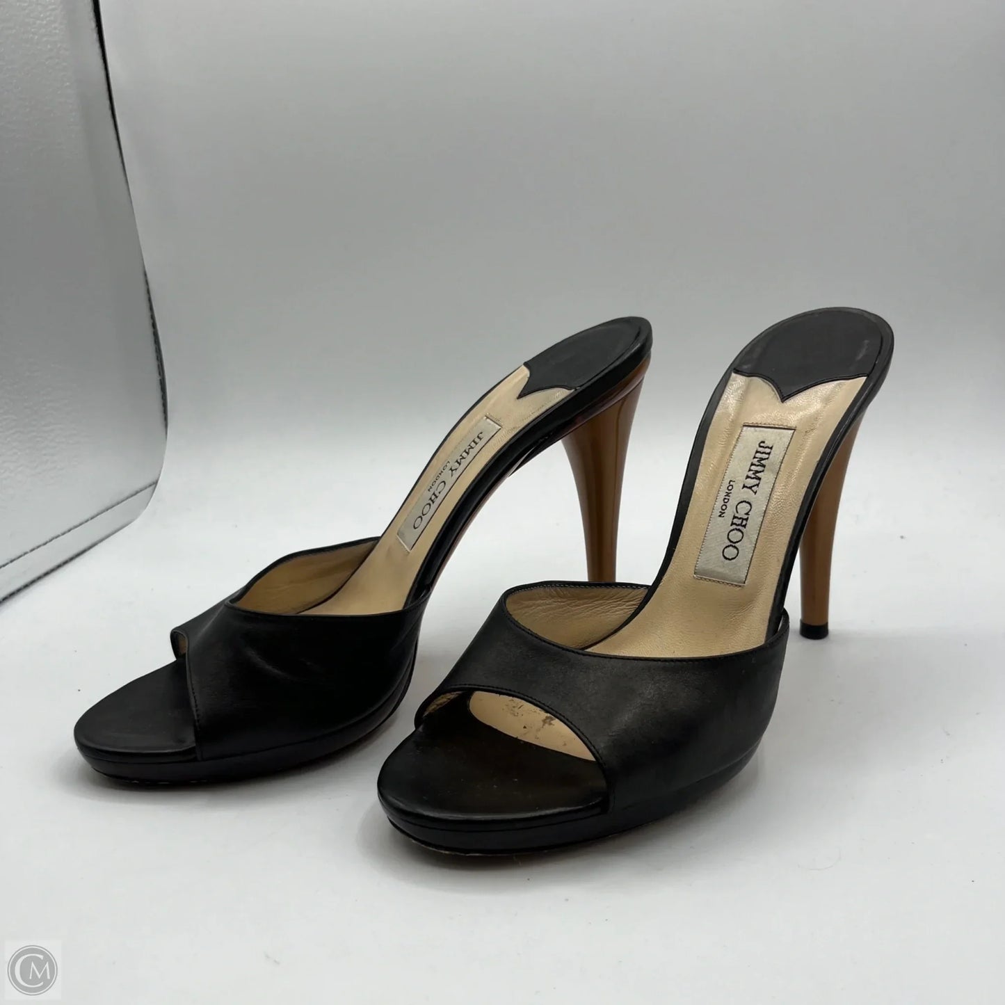 Shoes Luxury Designer By Jimmy Choo In Black, Size: 9.5