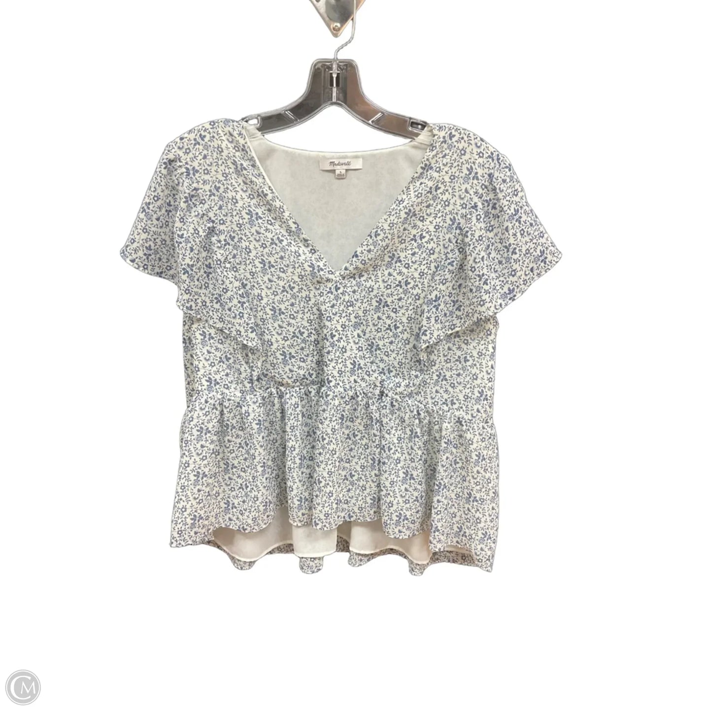 Top Short Sleeve Basic By Madewell In Floral Print, Size: L