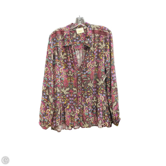 Top Long Sleeve By Maeve In Floral Print, Size: L