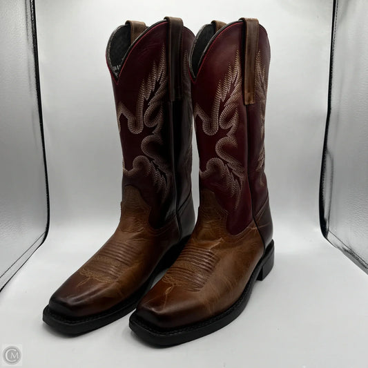 Boots Mid-calf Flats By Clothes Mentor In Red, Size: 8.5