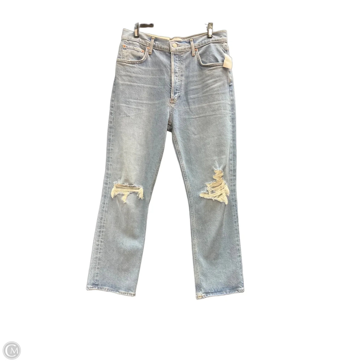 Jeans Cropped By Agolde In Blue Denim, Size: 8