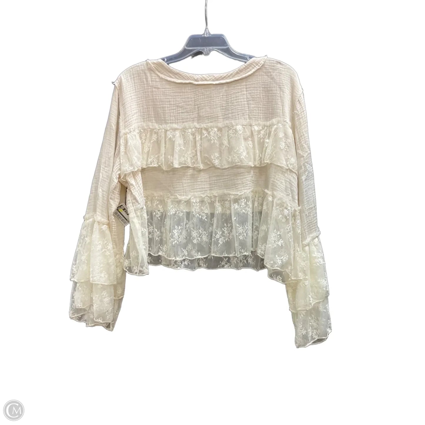Top Long Sleeve By Pol In Cream, Size: M