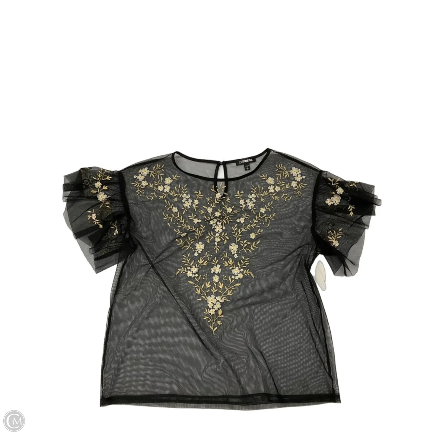 Top Short Sleeve By Express In Black, Size: S