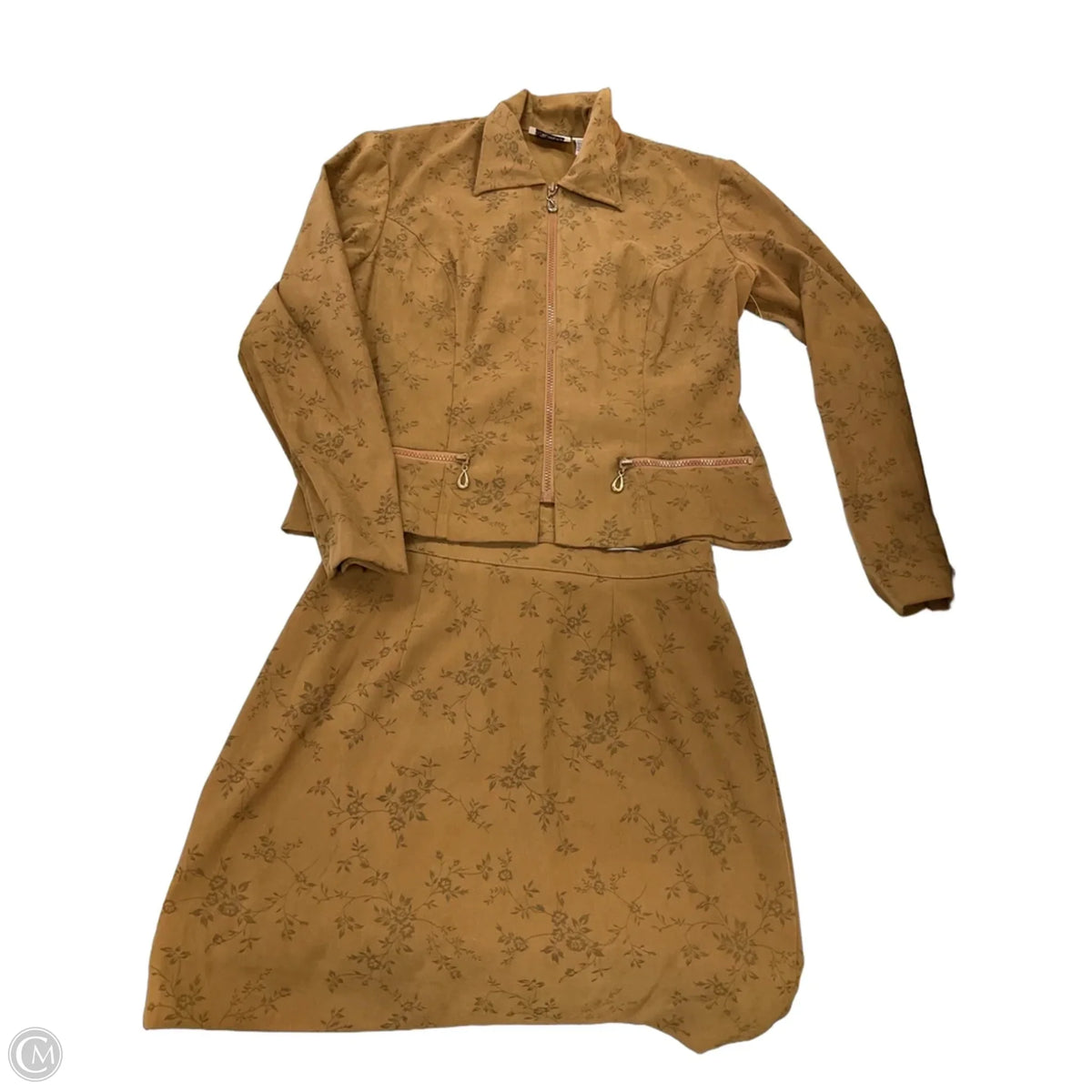 Skirt Suit 2pc By Clothes Mentor In Brown, Size: 8