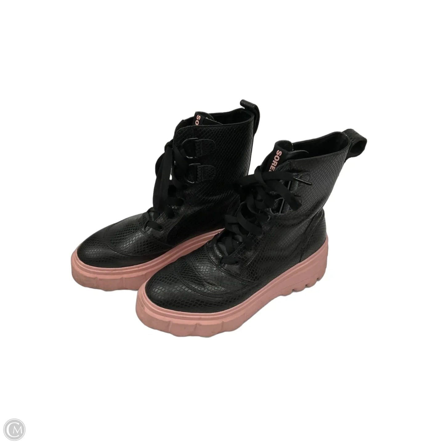 Boots Leather By Sorel In Black & Pink, Size: 9