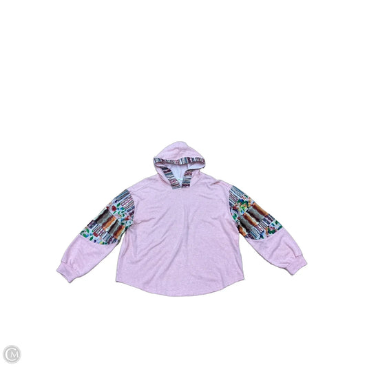 Sweatshirt Hoodie By Easel In Pink, Size: 1x