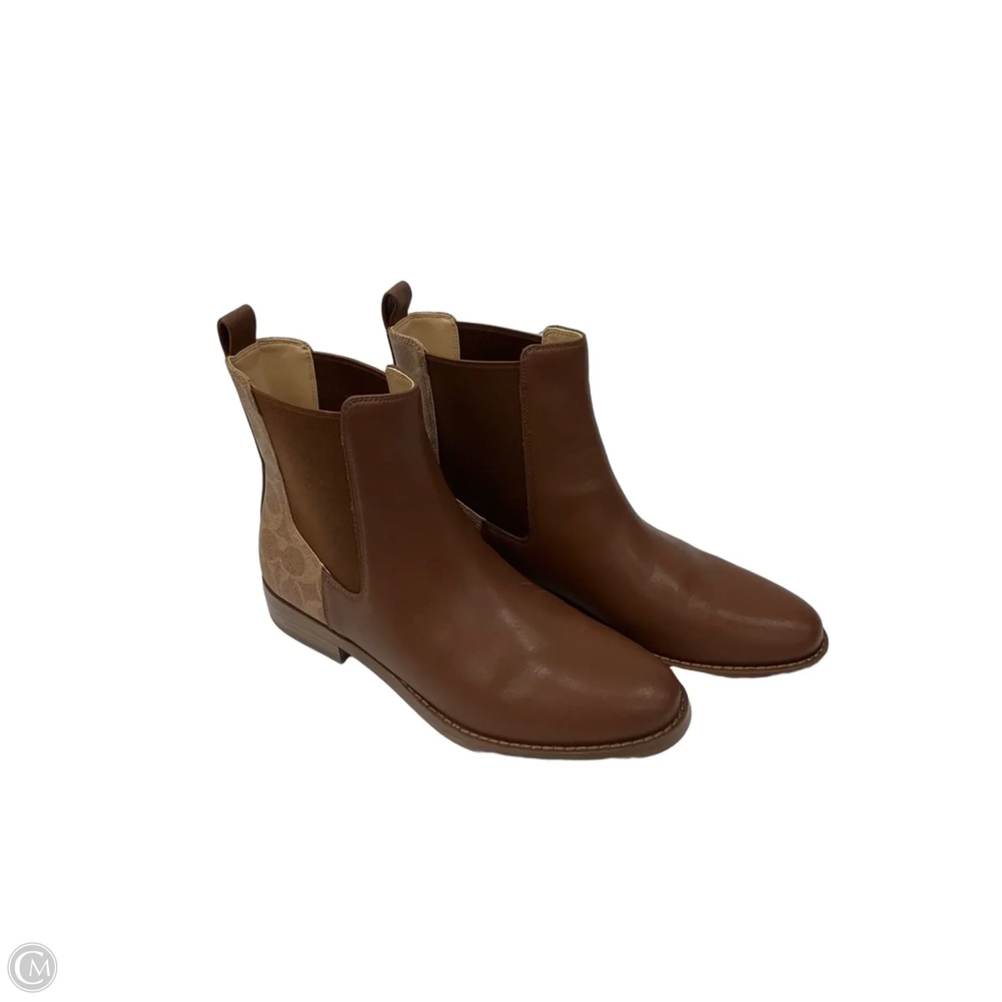 Boots Designer By Coach In Brown & Tan, Size: 9