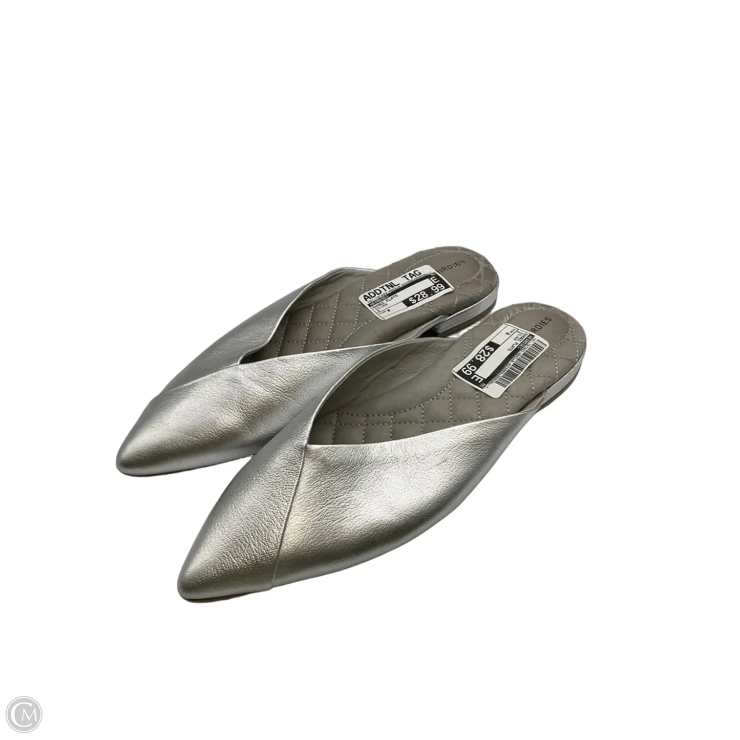 Shoes Flats By Birdies In Silver, Size: 8