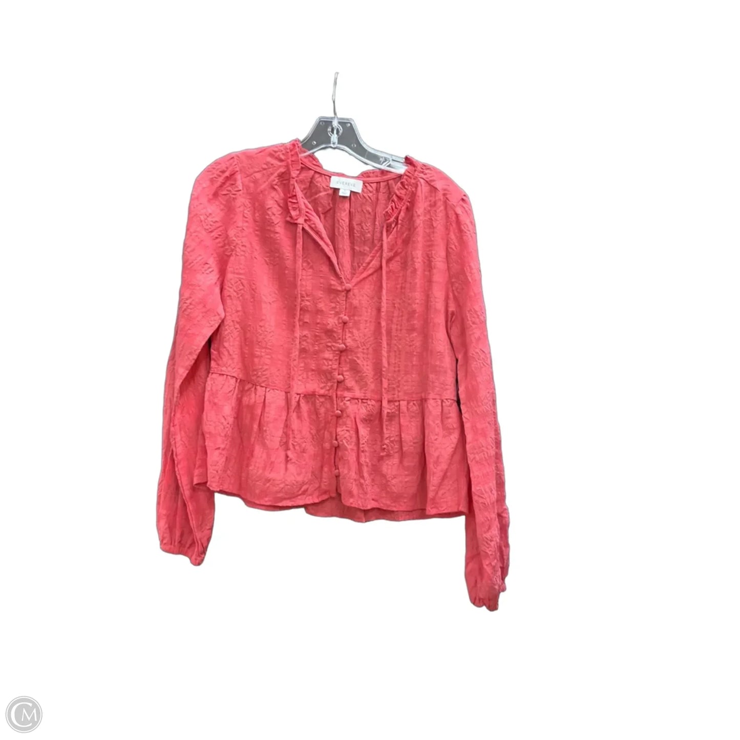 Top Long Sleeve By Evereve In Pink, Size: S
