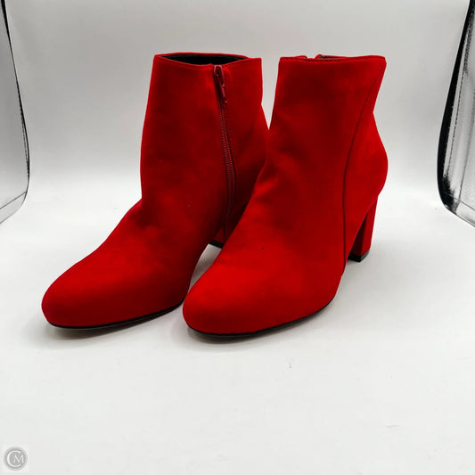 Boots Ankle Heels By Inc In Red, Size: 6.5