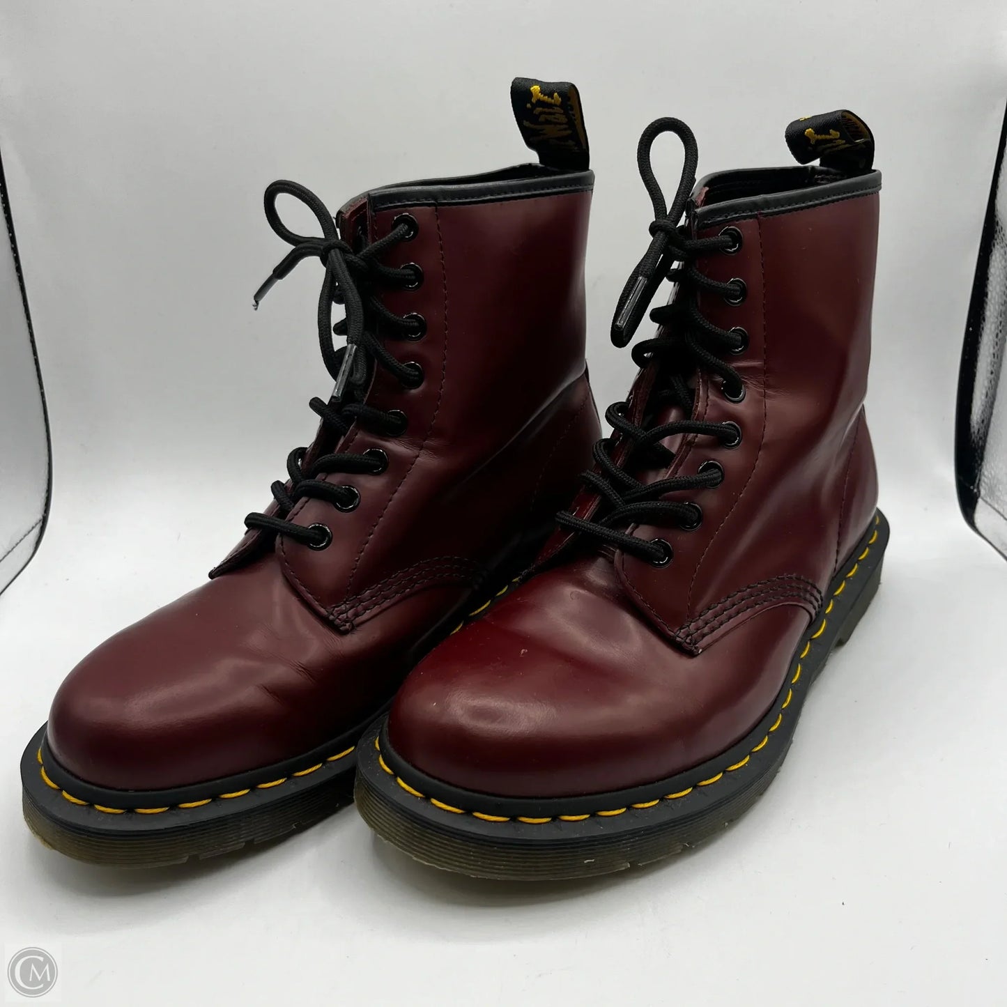 Boots Combat By Dr Martens In Maroon, Size: 8