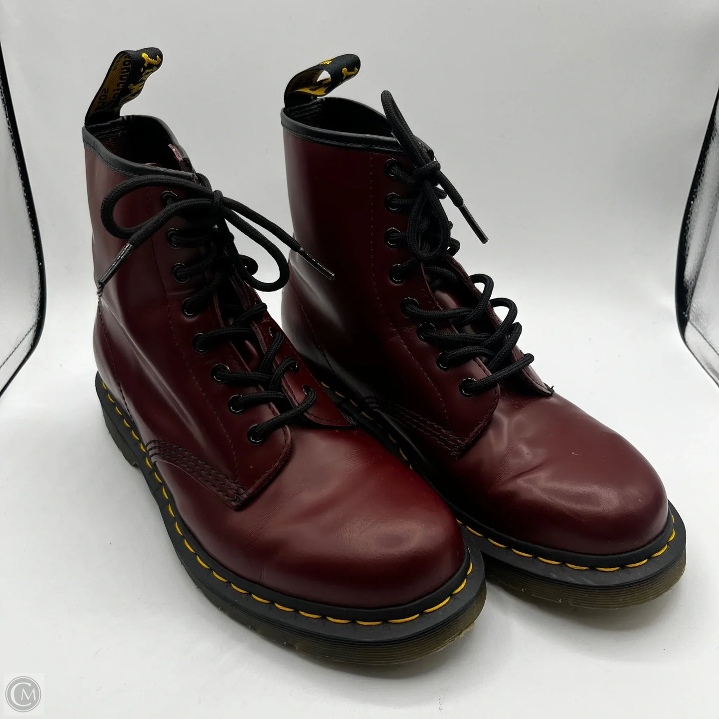 Boots Combat By Dr Martens In Maroon, Size: 8