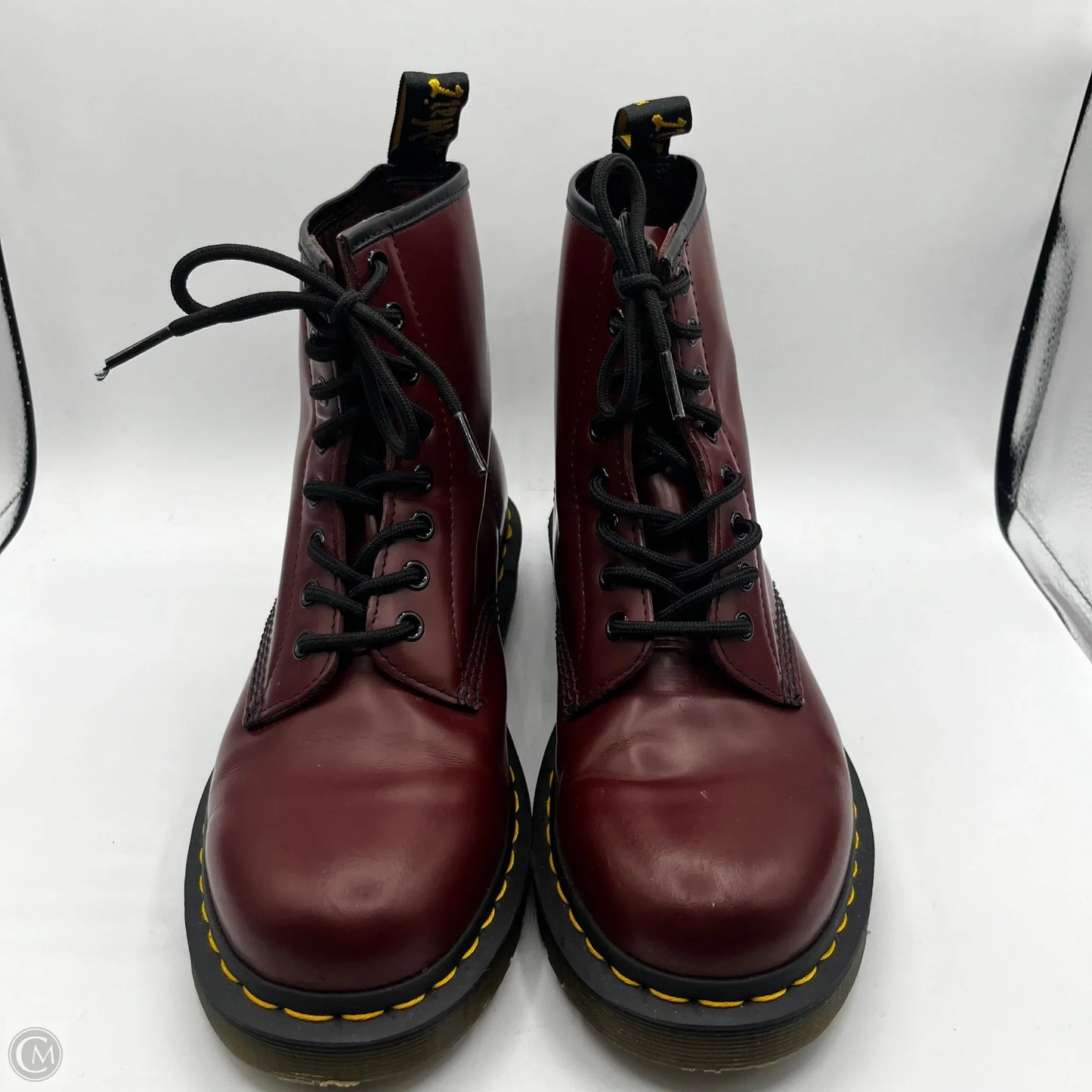 Boots Combat By Dr Martens In Maroon, Size: 8