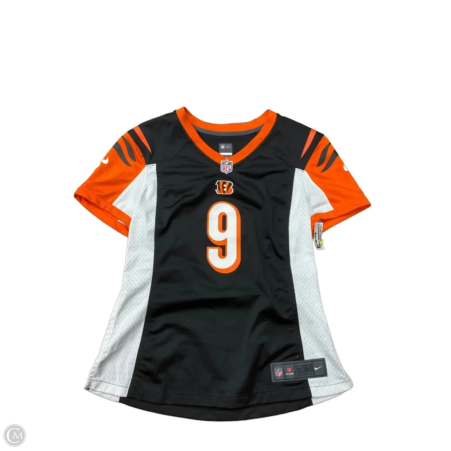 Top Short Sleeve By Nfl In Black & Orange, Size: L