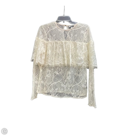 Top Long Sleeve By Who What Wear In White, Size: S
