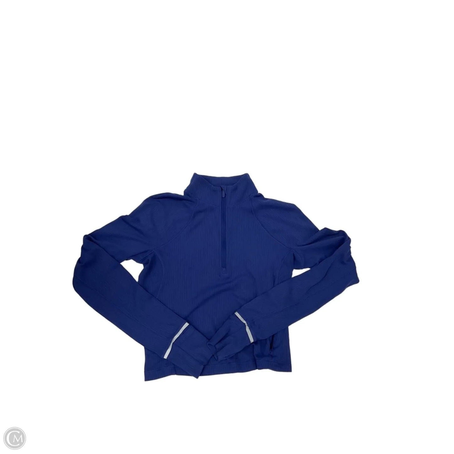Athletic Top Long Sleeve Collar By Lululemon In Blue, Size: 4