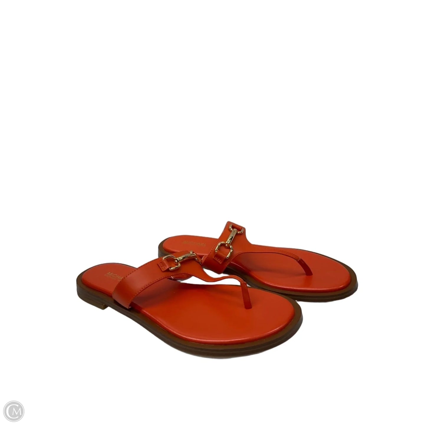 Sandals Flip Flops By Michael By Michael Kors In Orange, Size: 8