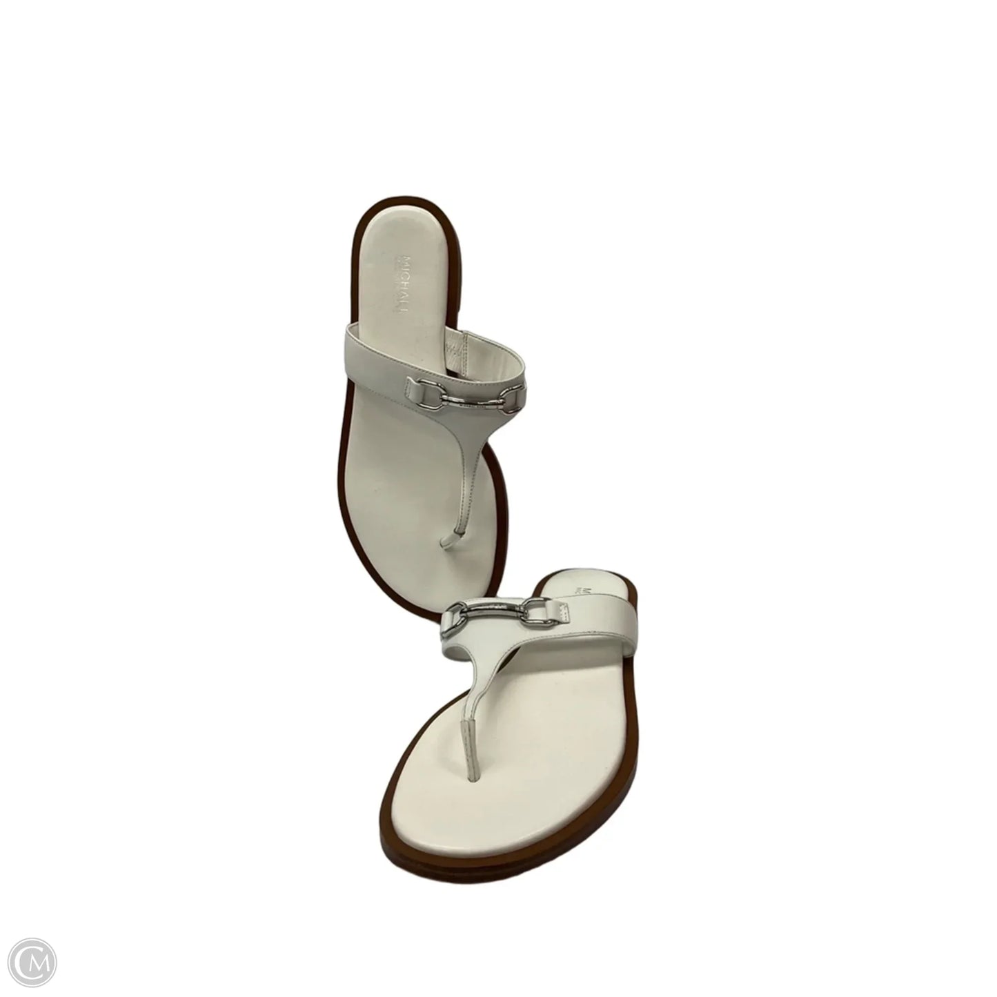 Sandals Flip Flops By Michael By Michael Kors In White, Size: 8