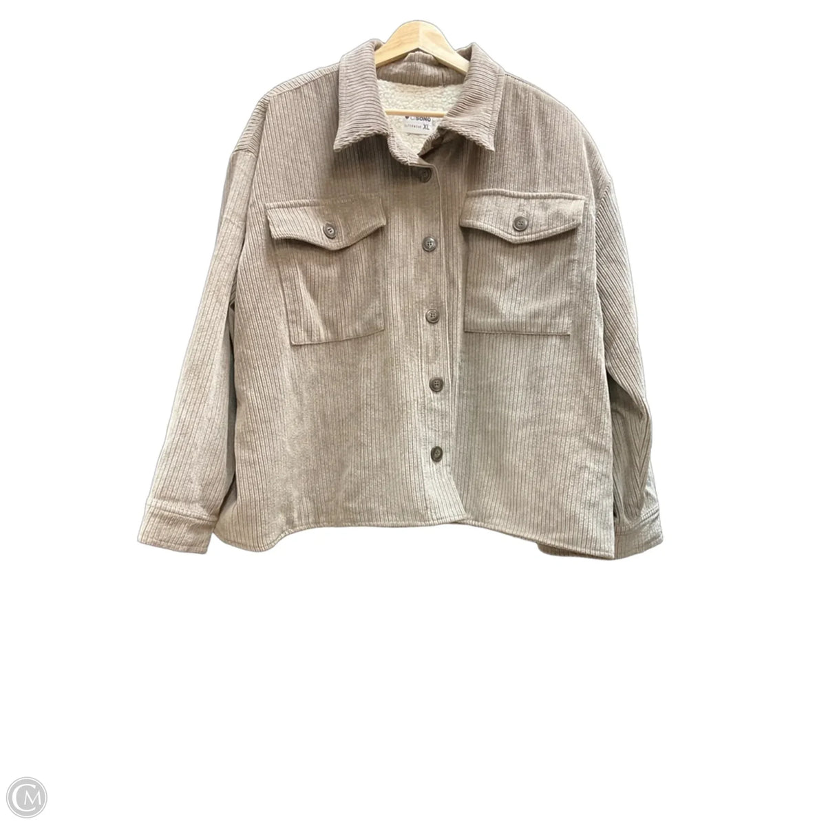 Jacket Shirt By Ci Sono In Brown, Size: Xl