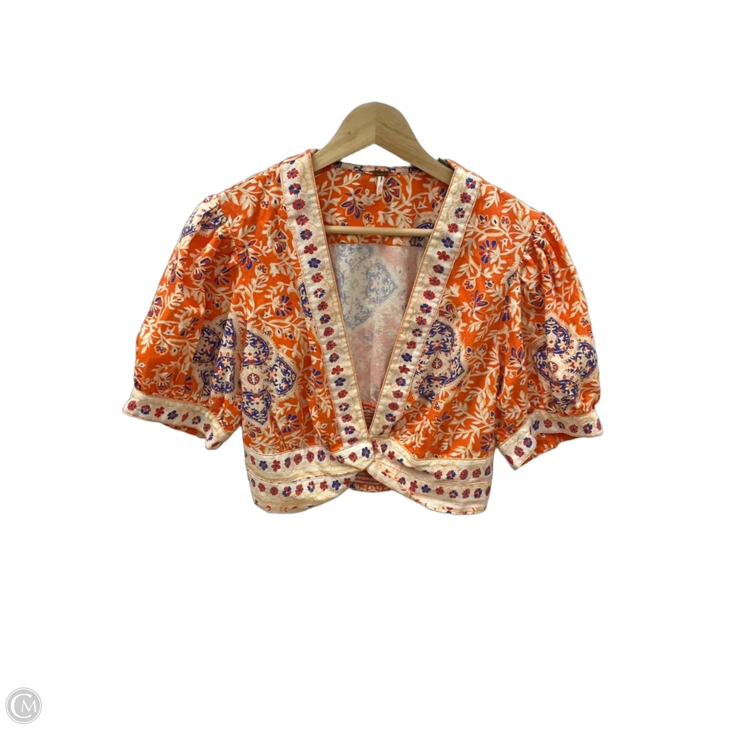 Top Short Sleeve By Free People In Orange, Size: S