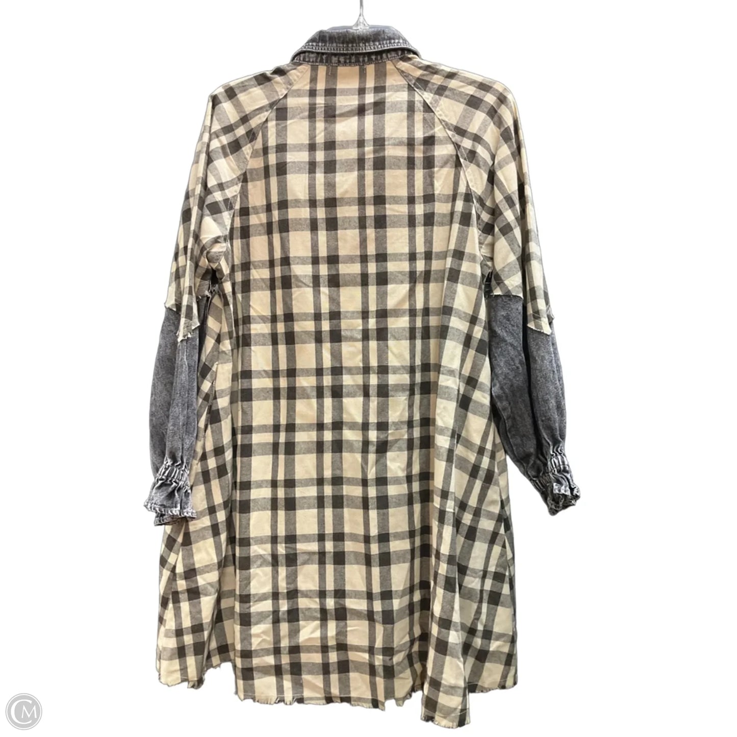 Top Long Sleeve By Veveret In Plaid Pattern, Size: M