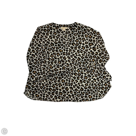 Top Long Sleeve By Michael By Michael Kors In Animal Print, Size: 3x