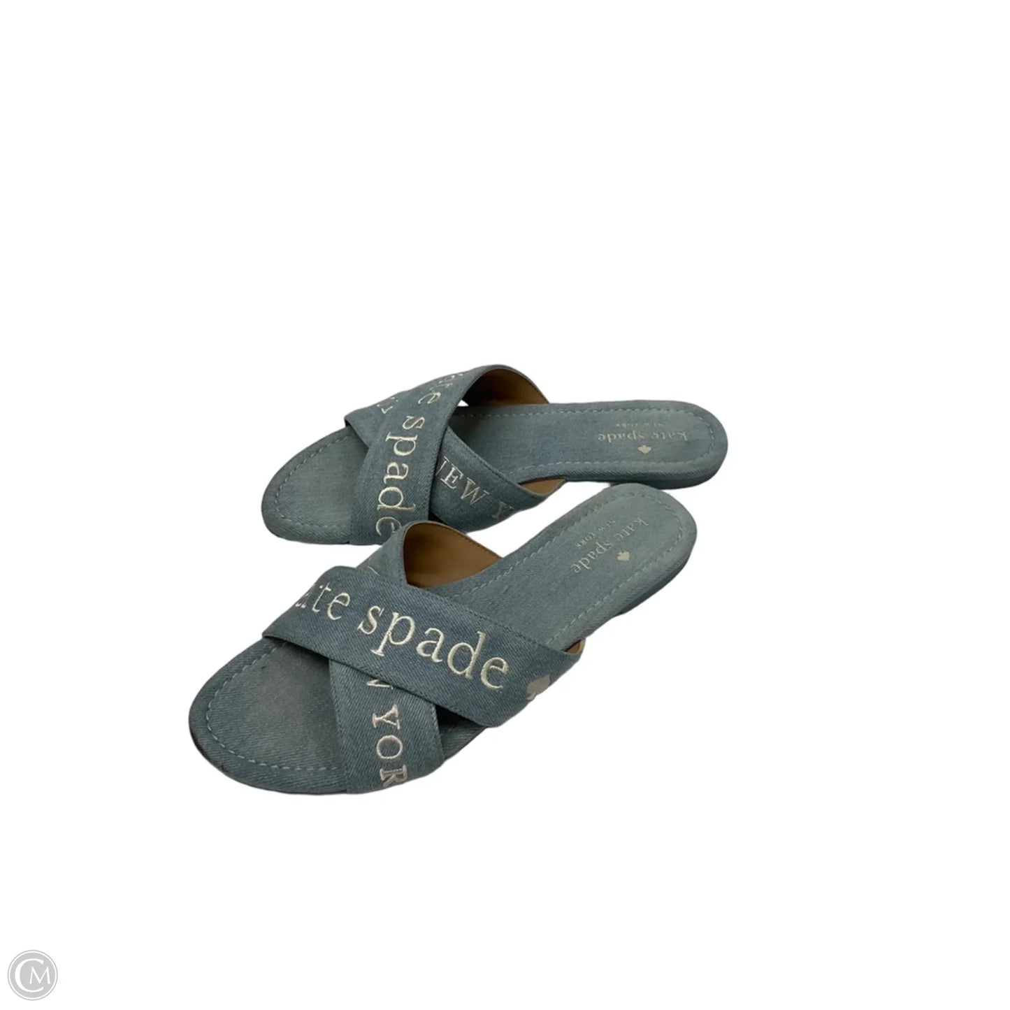 Sandals Designer By Kate Spade In Blue Denim, Size: 8