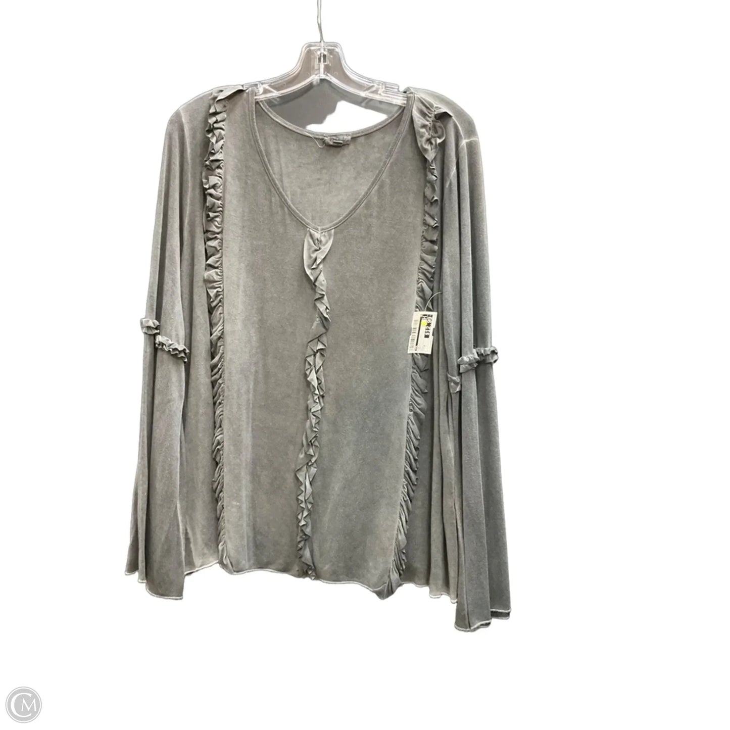 Top Long Sleeve By Pol In Grey, Size: M