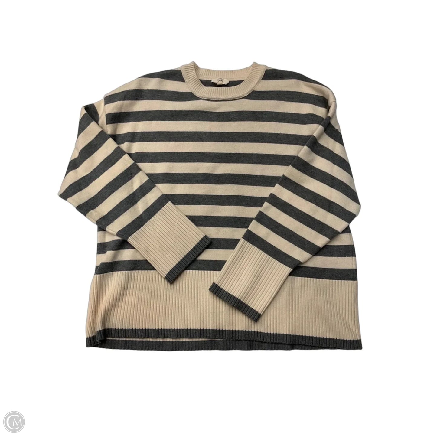 Sweater By Entro In Grey & White, Size: L