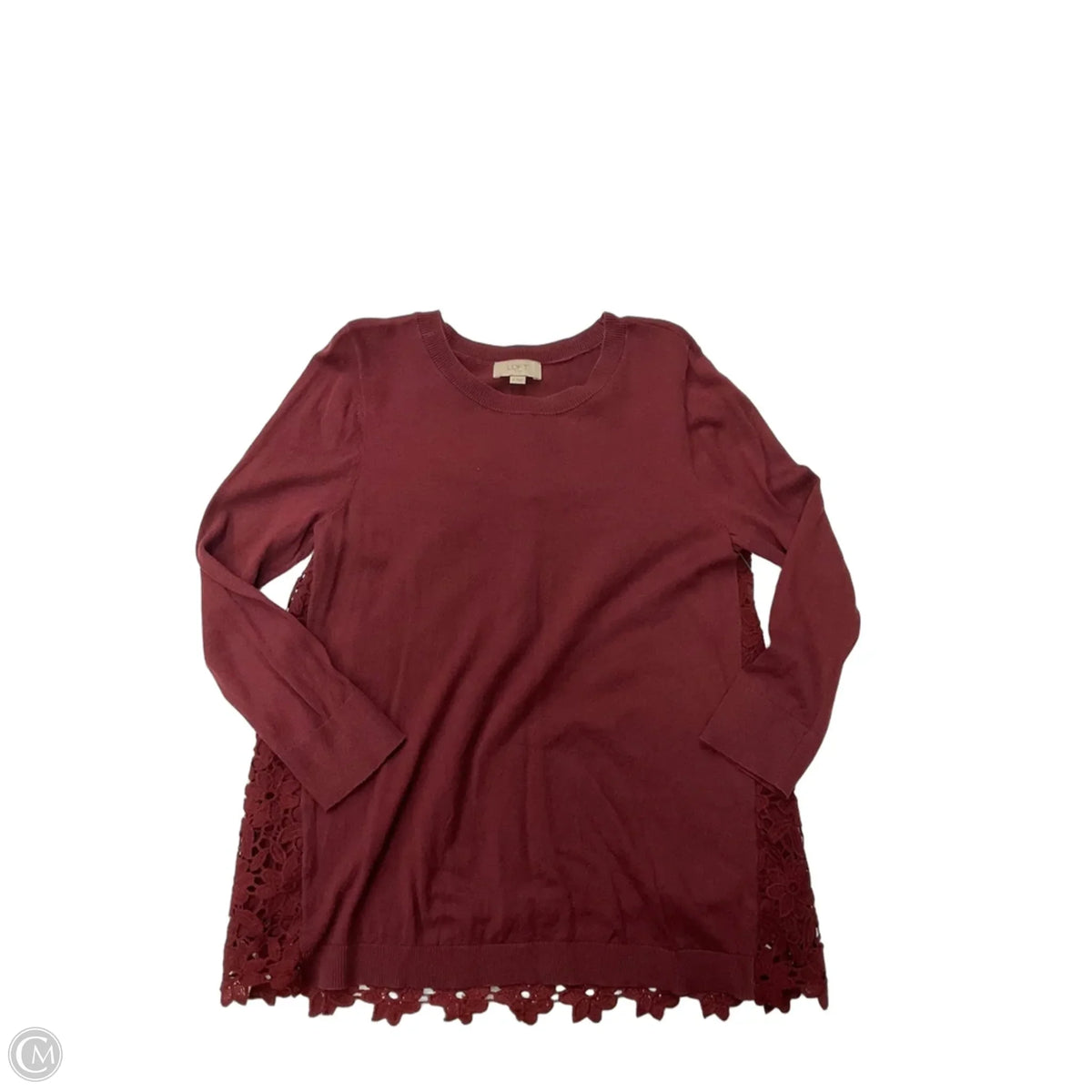 Top Long Sleeve By Loft In Red, Size: S