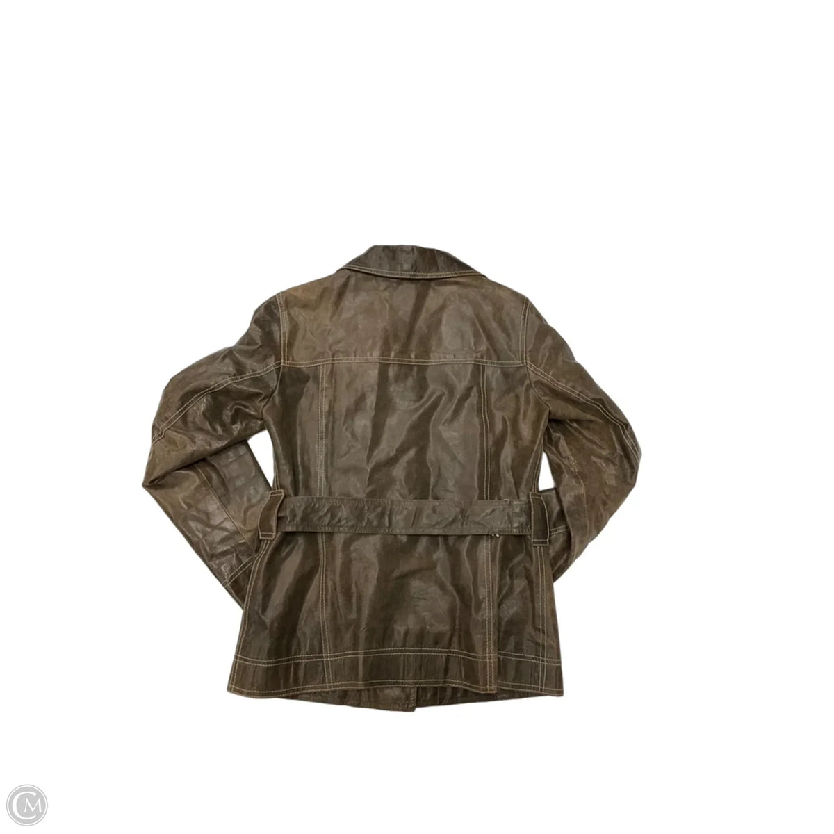Jacket Leather By Clothes Mentor In Brown, Size: S