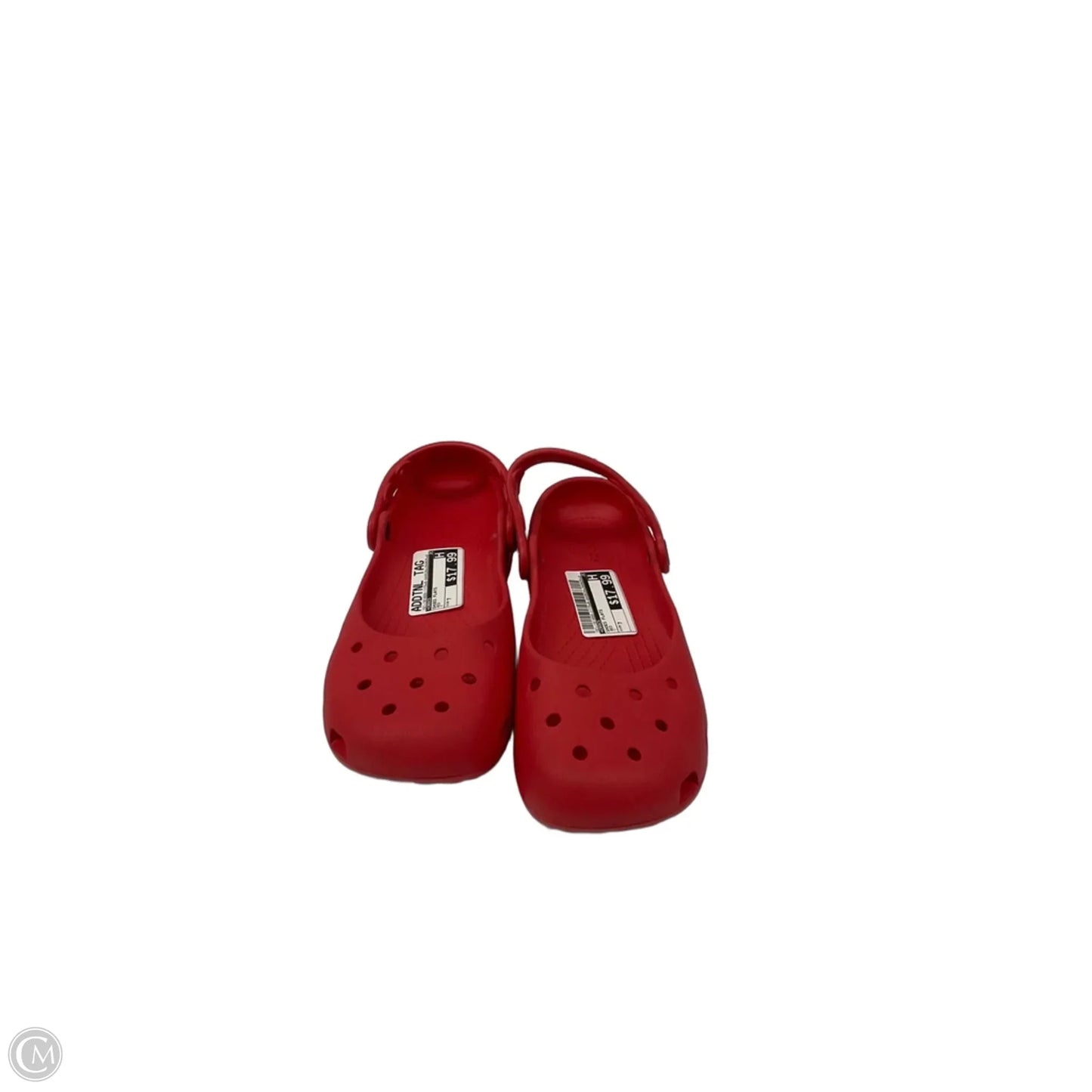 Shoes Flats By Crocs In Red, Size: 7