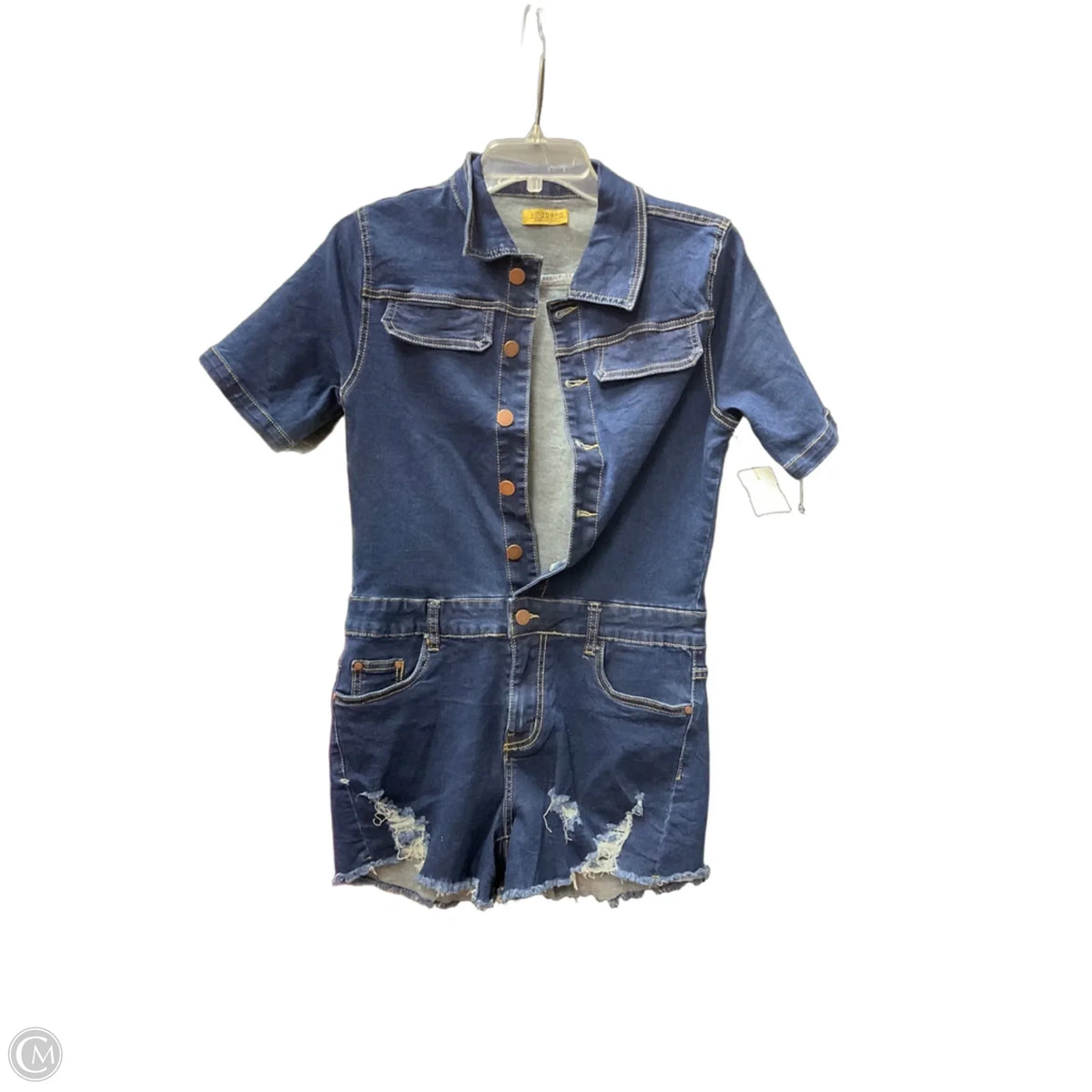Romper By Clothes Mentor In Blue Denim, Size: M