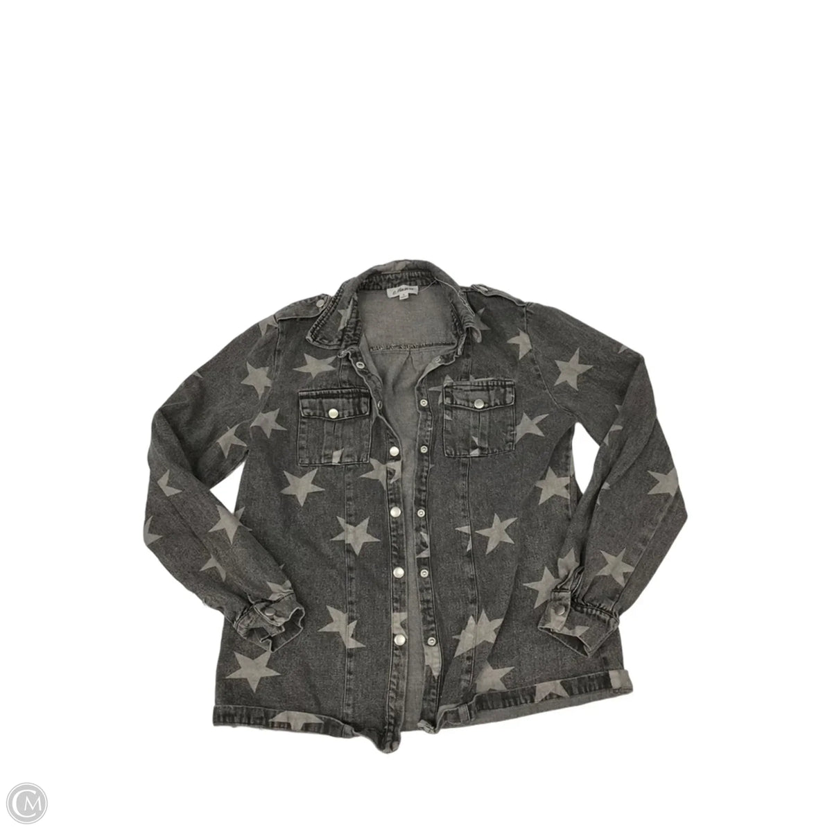 Jacket Denim By Clothes Mentor In Grey, Size: S