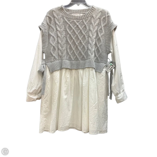 Dress Casual Midi By Altard State In Cream & Grey, Size: S
