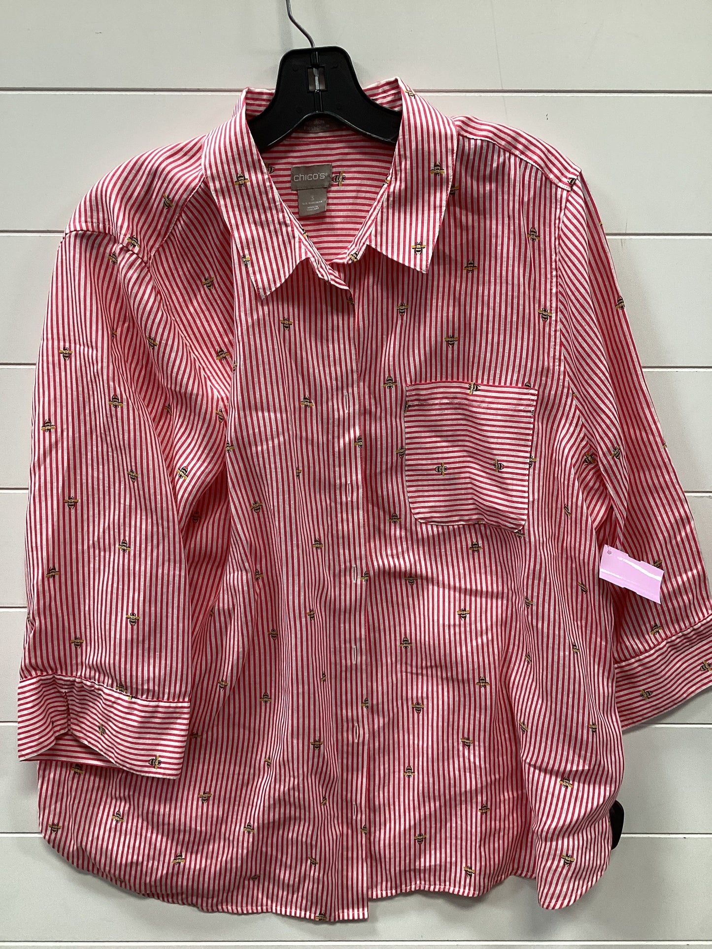 Blouse Ls By Chicos In Red, Size:L